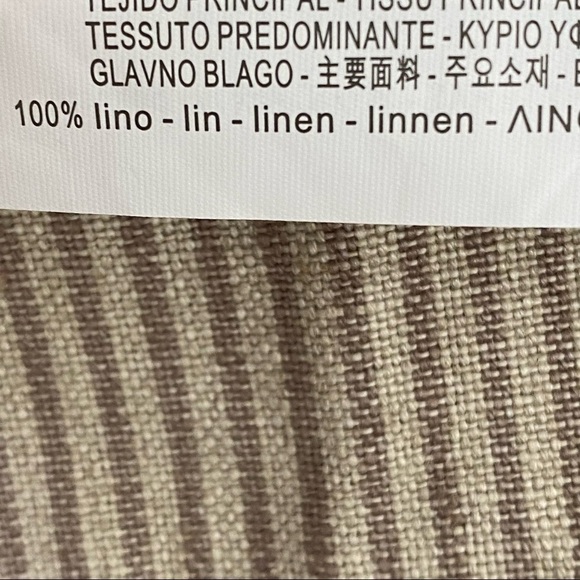 Zara Woman Stripe Wrap Dress Coat Sz Med Belted Linen Fringe Hem Roll Up Sleeves - Picture 10 of 14